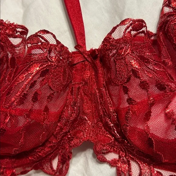 Victoria’s Secret Wicked Unlined Bow Embroidery Balconette Bra and Panty Set 36C - Picture 16 of 16
